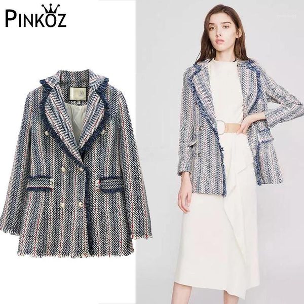 pinkoz autumn retro blue striped tassel tweed suit jacket women new fashion long sleeve lapel elegant coat outwear1, Black
pinkoz autumn retro blue striped tassel tweed suit jacket women new fashion long sleeve lapel elegant coat outwear1, Black