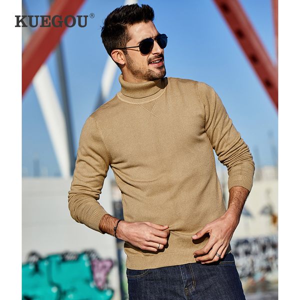 kuegou autumn plain black turtleneck sweater men pullover casual jumper for male wear brand knitted clothes 89002 201013, White;black
kuegou autumn plain black turtleneck sweater men pullover casual jumper for male wear brand knitted clothes 89002 201013, White;black