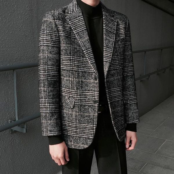 men's suits & blazers nice autumn and winter korean version of the plaid woolen thickening suit fashion casual jacket coat trend gray m, White;black
men's suits & blazers nice autumn and winter korean version of the plaid woolen thickening suit fashion casual jacket coat trend gray m, White;black