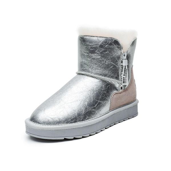 sheepskin wool integrated snow boots leather side zipper snow boots girls winter new students' waterproof antiskid, Black
sheepskin wool integrated snow boots leather side zipper snow boots girls winter new students' waterproof antiskid, Black
