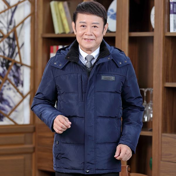 middle aged and old men's down jacket, Black;brown