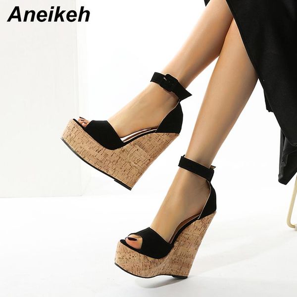 sandals aneikeh 2021 summer fashion women's peep toe flock wedges ankle-wrap cover heel buckle strap platform concise size 35-42, Black
sandals aneikeh 2021 summer fashion women's peep toe flock wedges ankle-wrap cover heel buckle strap platform concise size 35-42, Black