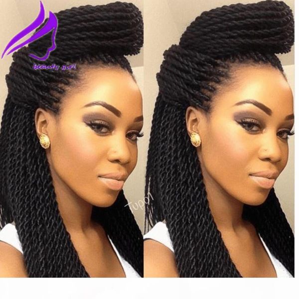 fashion synthetic lace front wig long 2x twist braids wigs for african black women cosplay wig part, Black;brown
fashion synthetic lace front wig long 2x twist braids wigs for african black women cosplay wig part, Black;brown