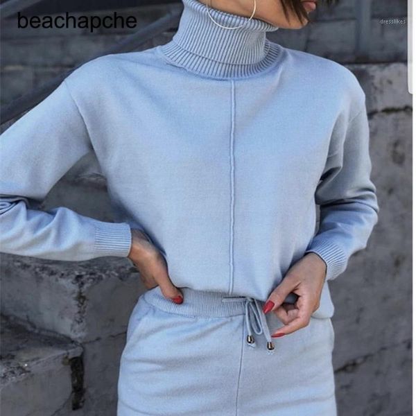 women's tracksuits autumn winter knitted tracksuit turtleneck sweatshirts casual suit women clothing 2 piece set knit pant sporting fem, Gray
women's tracksuits autumn winter knitted tracksuit turtleneck sweatshirts casual suit women clothing 2 piece set knit pant sporting fem, Gray