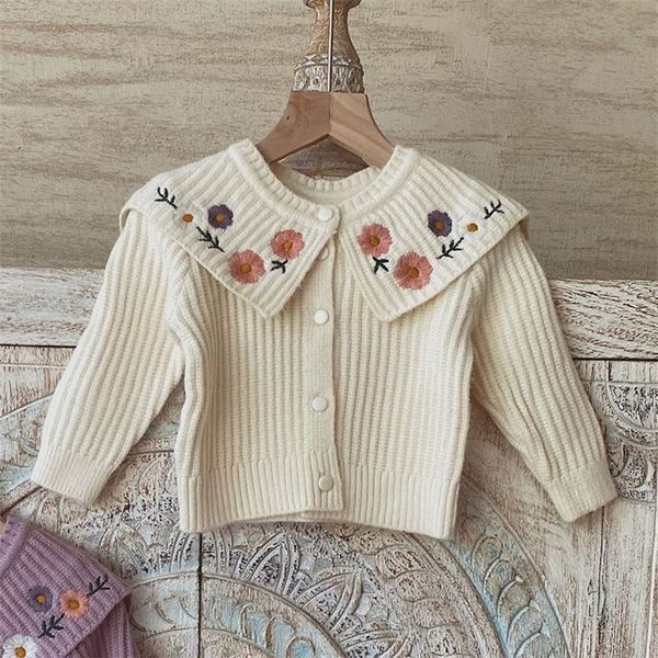 autumn winter children's long sleeve flower embroidery large lapel knitwear girls sweater knit cardigans kids outerwear coat lj201130, Blue
autumn winter children's long sleeve flower embroidery large lapel knitwear girls sweater knit cardigans kids outerwear coat lj201130, Blue