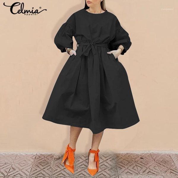 5xl celmia women bohemian mid-calf dress casual loose lantern sleeve dresses solid ruffled robe belted party vestidos plus size1, Black;gray
5xl celmia women bohemian mid-calf dress casual loose lantern sleeve dresses solid ruffled robe belted party vestidos plus size1, Black;gray