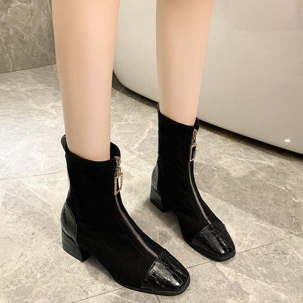 boots suede ankle mid heel women shoes 2021 black short front zipper winter botas de mujer
boots suede ankle mid heel women shoes 2021 black short front zipper winter botas de mujer