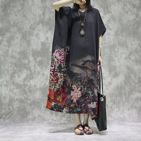 loose 2020 summer hemp print robe bat sleeve v-neck oversized loose 2020 dress summer hemp print oversized robe bat sleeve v-neck dress ptl, Black;gray
loose 2020 summer hemp print robe bat sleeve v-neck oversized loose 2020 dress summer hemp print oversized robe bat sleeve v-neck dress ptl, Black;gray