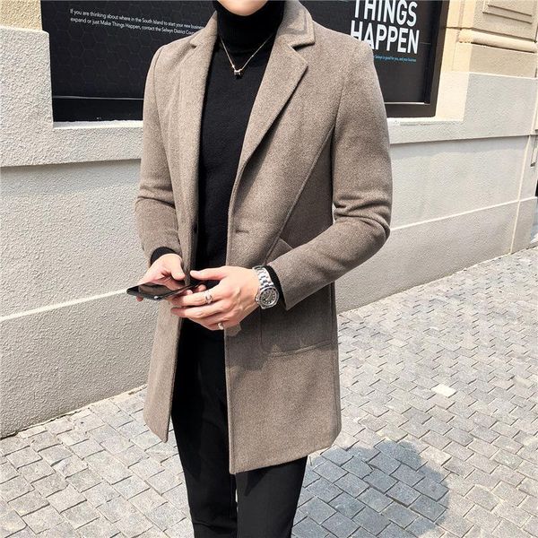 coat man winter new woolen coat men's medium long korean slim casual outdoor windbreaker1, Black
coat man winter new woolen coat men's medium long korean slim casual outdoor windbreaker1, Black