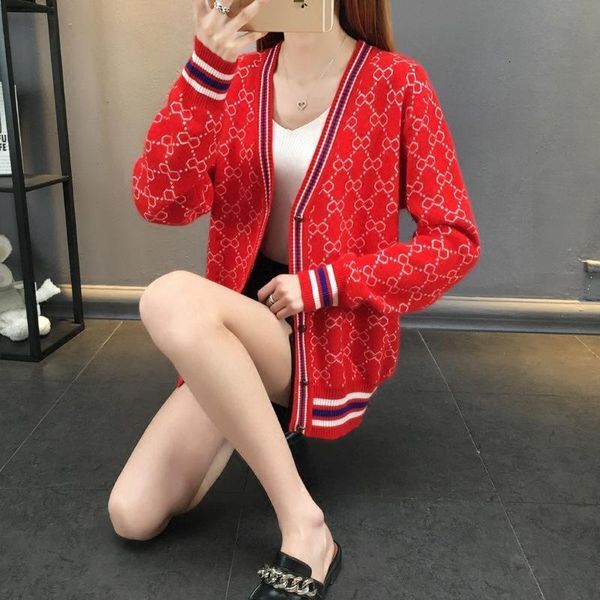 2021 new blouse autumn and winter letter knitted cardigan thick women's short coat 7y17, White;black
2021 new blouse autumn and winter letter knitted cardigan thick women's short coat 7y17, White;black