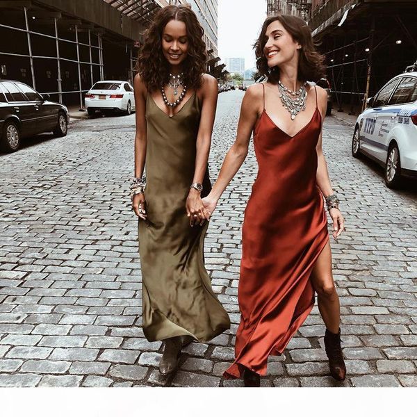 new satin silk dress summer 2019 lingerie slip dress womens dress for europe america lady woman sexy, Black;gray
new satin silk dress summer 2019 lingerie slip dress womens dress for europe america lady woman sexy, Black;gray