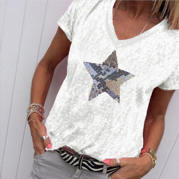 5xl plus size women white sequined star patchwork cotton polyester ladies summer sequined v neck casual casual
5xl plus size women white sequined star patchwork cotton polyester ladies summer sequined v neck casual casual