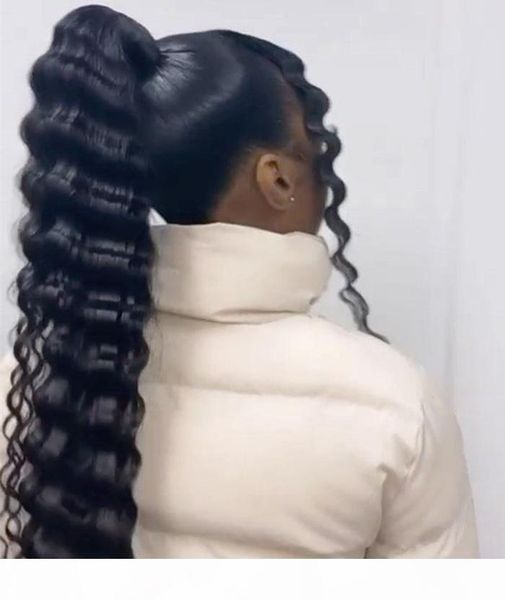 long black curly human hair ponytail brazilian remy clip deep wave drawstring pony tail hairpieces afro wrap around pony hair extension 140g 
long black curly human hair ponytail brazilian remy clip deep wave drawstring pony tail hairpieces afro wrap around pony hair extension 140g