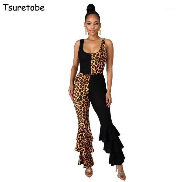 tsuretobe patchwork leopard jumpsuit women ruffle flare pants spaghetti strap romper backless party overalls outfits female1, Black;white
tsuretobe patchwork leopard jumpsuit women ruffle flare pants spaghetti strap romper backless party overalls outfits female1, Black;white