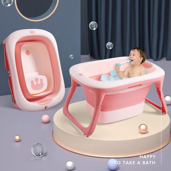 bathing tubs & seats home baby bath tub double drainage children's bucket swimming folding seat 4pcs accessories