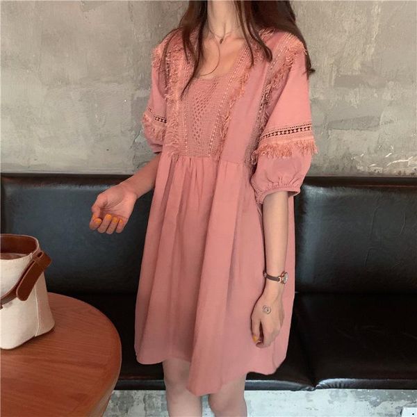 casual dresses women summer dress korean style sweet girls solid pink a-line hollow out mini party beach wear loose, Black;gray
casual dresses women summer dress korean style sweet girls solid pink a-line hollow out mini party beach wear loose, Black;gray