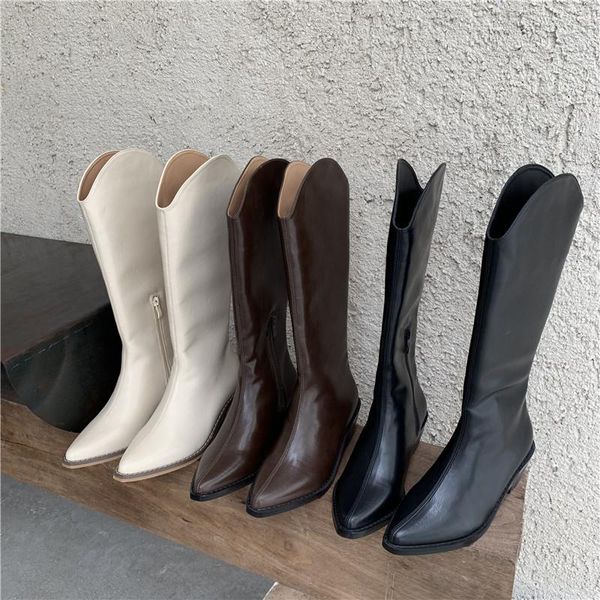 boots winter for woman fashion pointed toe shoes pure color beige zipper chunky heels knee high concise 35-39, Black
boots winter for woman fashion pointed toe shoes pure color beige zipper chunky heels knee high concise 35-39, Black