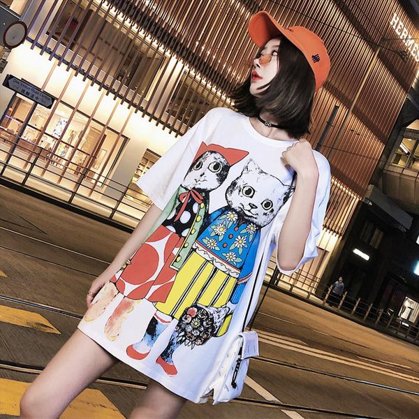 t рубашки хип-хоп bf стиль женщина мультфильм cat printing kawaii мягкой мода свободной тенниска корейской повседневная модные женской прекр, White
t рубашки хип-хоп bf стиль женщина мультфильм cat printing kawaii мягкой мода свободной тенниска корейской повседневная модные женской прекр, White