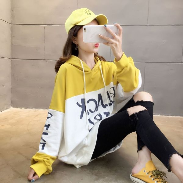 ivgt3 thin korean women's hooded women's style sweater ins autumn loose long sleeve sweater apx36, Black
ivgt3 thin korean women's hooded women's style sweater ins autumn loose long sleeve sweater apx36, Black
