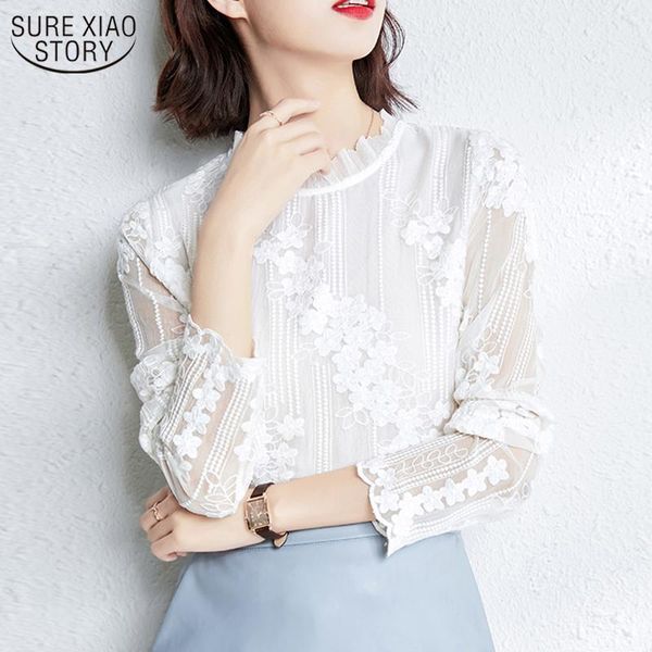 women's blouses & shirts french embroidered flower o-collar cotton lace women blouse loose elegant long sleeve puff 11442, White
women's blouses & shirts french embroidered flower o-collar cotton lace women blouse loose elegant long sleeve puff 11442, White