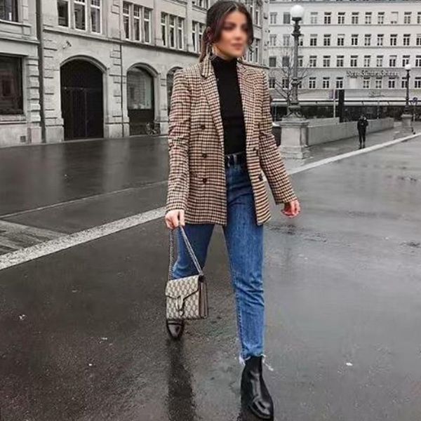 women's suits & blazers women blazer coat fashion plaid button lattice suit jacket with shoulder pads autumn, White;black
women's suits & blazers women blazer coat fashion plaid button lattice suit jacket with shoulder pads autumn, White;black