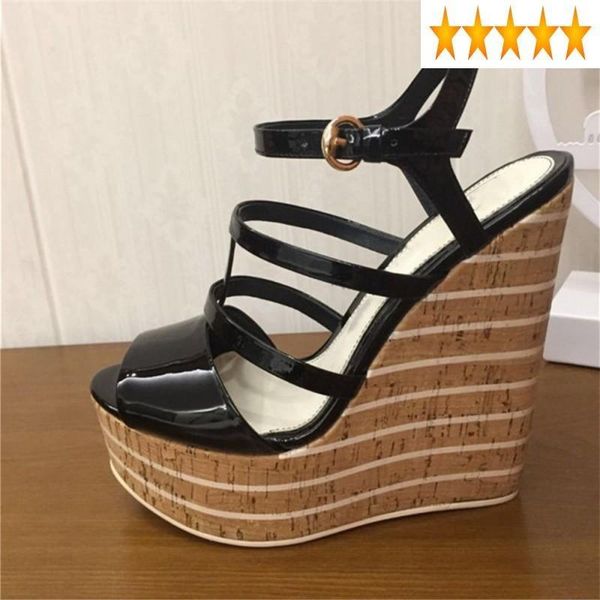 women 2021 quality wedges pumps high heels sandals summer shoes genuine leather ladies buckle platform sandal, Black
women 2021 quality wedges pumps high heels sandals summer shoes genuine leather ladies buckle platform sandal, Black