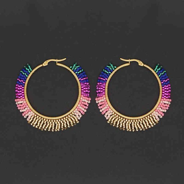 go2boho native ethnic beads earring women's jewelry gift for her miyuki large hoops earrings pendientes stainless steel ear ring 220108, Golden;silver
go2boho native ethnic beads earring women's jewelry gift for her miyuki large hoops earrings pendientes stainless steel ear ring 220108, Golden;silver