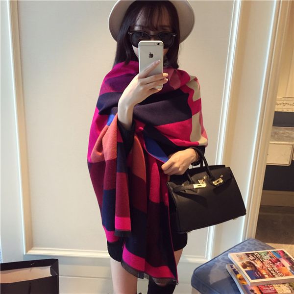scarves women spring and autumn winter korean plaid collar neck air conditioning thickened imitation cashmere shawl dual use versatile cape, Blue;gray
scarves women spring and autumn winter korean plaid collar neck air conditioning thickened imitation cashmere shawl dual use versatile cape, Blue;gray