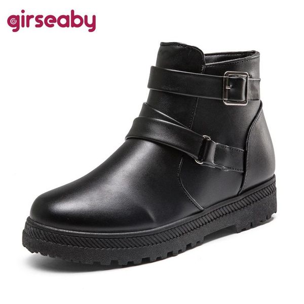 girseaby новый европейский стиль черный ботильоны flats круглый toe side zip boots pu кожа пряжки женщина обувь botas feminina f330, Black
girseaby новый европейский стиль черный ботильоны flats круглый toe side zip boots pu кожа пряжки женщина обувь botas feminina f330, Black