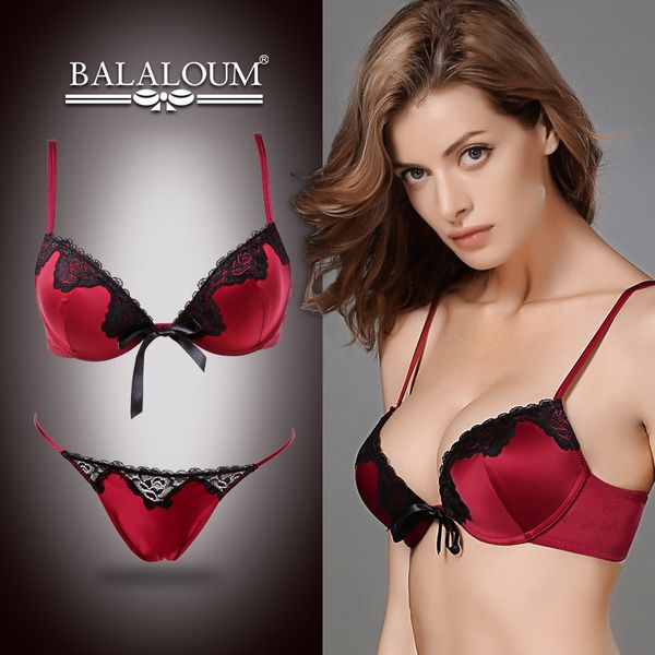 balaloum women elegant deep v push up bra and panty set floral lace bowknot seamless g-string t back thongs lingerie sets lj201031, Red;black
balaloum women elegant deep v push up bra and panty set floral lace bowknot seamless g-string t back thongs lingerie sets lj201031, Red;black
