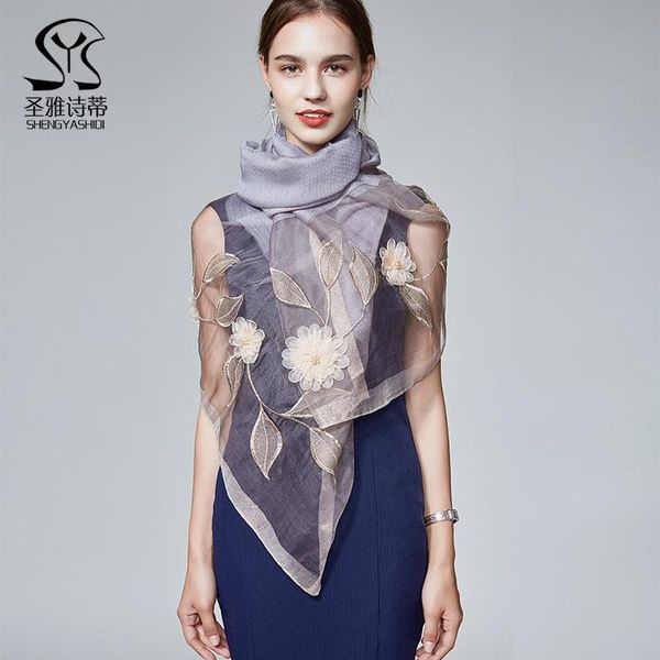 scarves 2021 exquisite thorn flower embroidered silk scarf multifunctional mulberry air conditioning shawl, Blue;gray
scarves 2021 exquisite thorn flower embroidered silk scarf multifunctional mulberry air conditioning shawl, Blue;gray