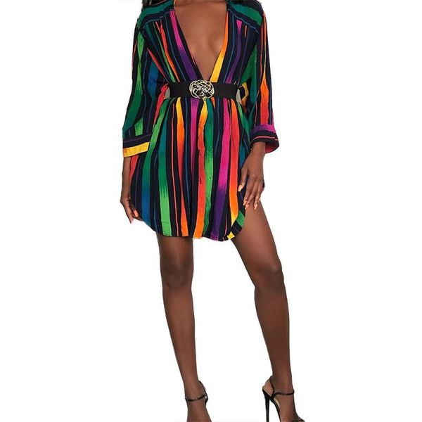 women's blouses & shirts autumn women shirt vintage rainbow stripes print side split long sleeve blouse fashion elegant casual blusa, White
women's blouses & shirts autumn women shirt vintage rainbow stripes print side split long sleeve blouse fashion elegant casual blusa, White