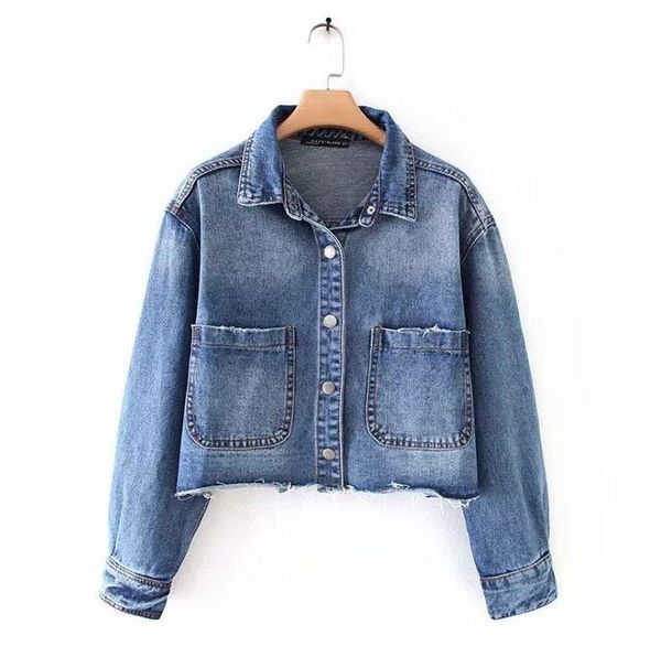 new denim jacket 2020 autumn women's lapel large pockets loose short denim jacket women's, Black;brown
new denim jacket 2020 autumn women's lapel large pockets loose short denim jacket women's, Black;brown