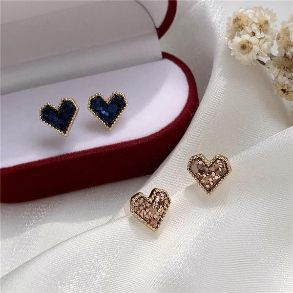 stud korean cute metal colorful bling sequins blue pink heart small earrings for women fashion jewelry, Golden;silver
stud korean cute metal colorful bling sequins blue pink heart small earrings for women fashion jewelry, Golden;silver