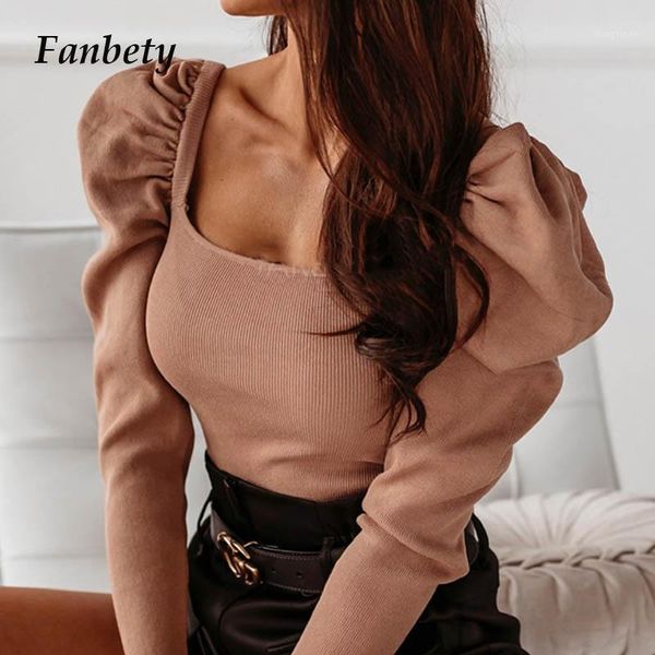 women ribbed puff long sleeve blouse shirt lady 2020 spring square collar pullovers elegant autumn solid slim dropshipping1, White
women ribbed puff long sleeve blouse shirt lady 2020 spring square collar pullovers elegant autumn solid slim dropshipping1, White