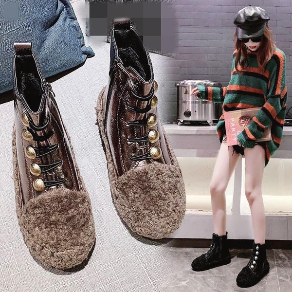 round toe women's rubber boots shoes woman winter shoes plush luxury designer booties ladies low heels booties winter, Black
round toe women's rubber boots shoes woman winter shoes plush luxury designer booties ladies low heels booties winter, Black