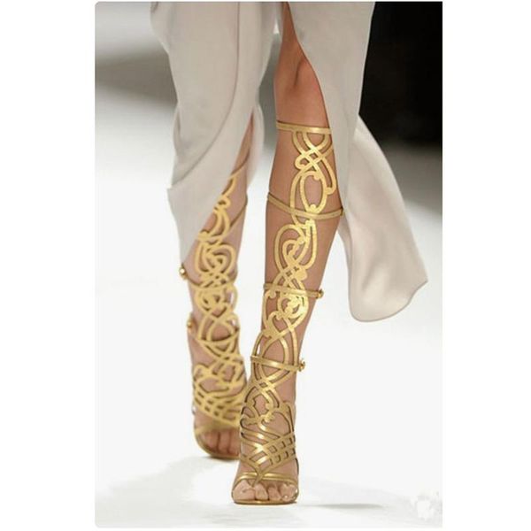 luxury gold summer gladiator knee high boots lady cut-out open toe sandals long boots design runway party dress shoes women 2020, Black
luxury gold summer gladiator knee high boots lady cut-out open toe sandals long boots design runway party dress shoes women 2020, Black