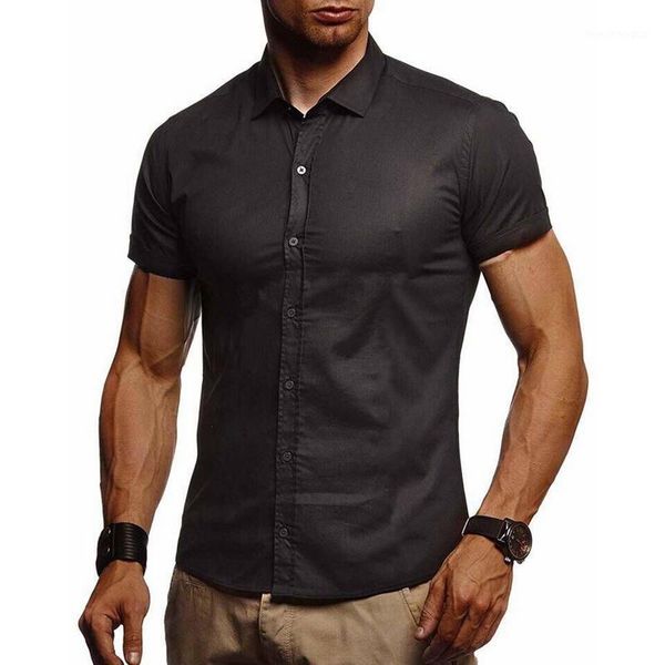 men's casual shirts oeak fashion men's button down slim fit short sleeve stretch shirt1, White;black
men's casual shirts oeak fashion men's button down slim fit short sleeve stretch shirt1, White;black