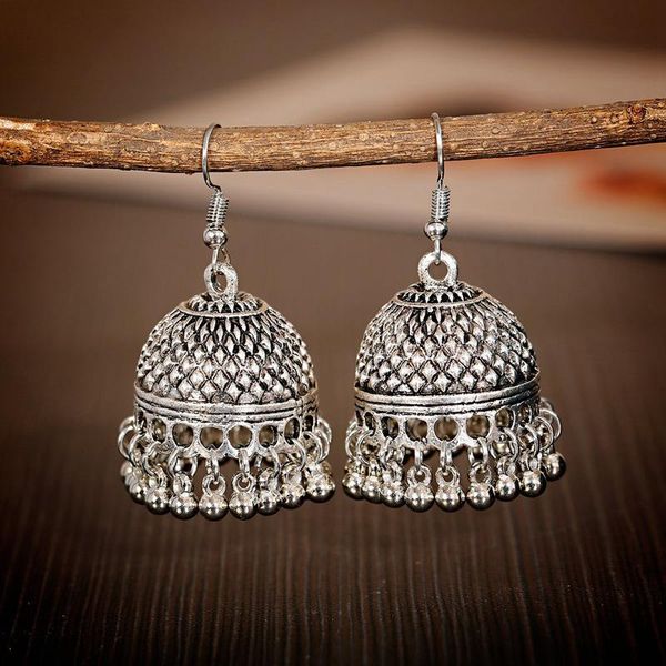 dangle & chandelier women's silver color beads tassel jhumka earrings ethnic gypsy gold alloy big bell drop earring fashion jewelry
dangle & chandelier women's silver color beads tassel jhumka earrings ethnic gypsy gold alloy big bell drop earring fashion jewelry