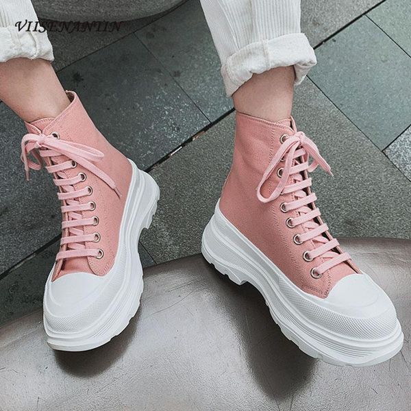 boots canvas mixed color lace-up round toe square heel platform antumn women ankle fashion designer brand female shoes, Black
boots canvas mixed color lace-up round toe square heel platform antumn women ankle fashion designer brand female shoes, Black