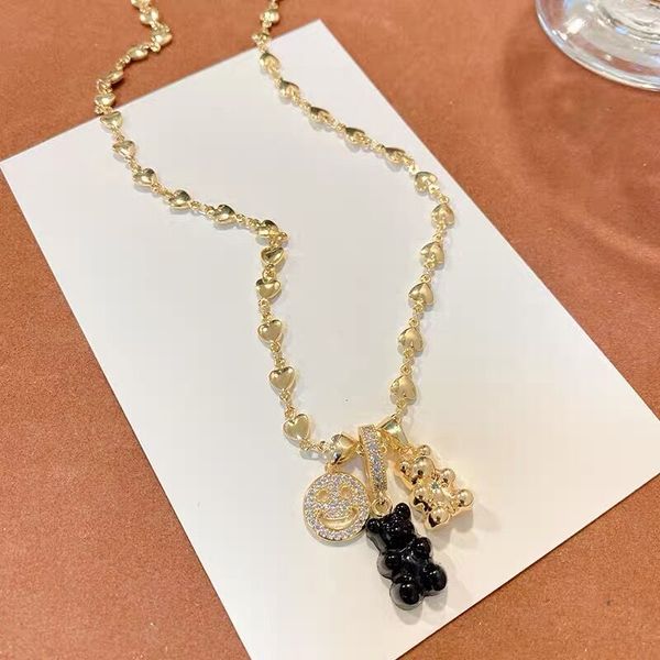 new style alloy fashion smiley face necklace little bear pendant love necklaces for women party wedding gifts wholesale, Silver
new style alloy fashion smiley face necklace little bear pendant love necklaces for women party wedding gifts wholesale, Silver