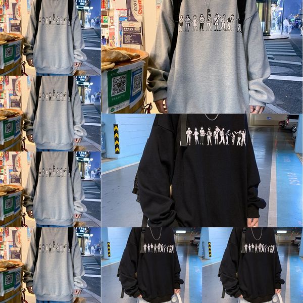 spring and autumn new printed wear couple wearcoat couple dressround neck sweater lovers simple trend loose youth boys and girls students co, Black
spring and autumn new printed wear couple wearcoat couple dressround neck sweater lovers simple trend loose youth boys and girls students co, Black