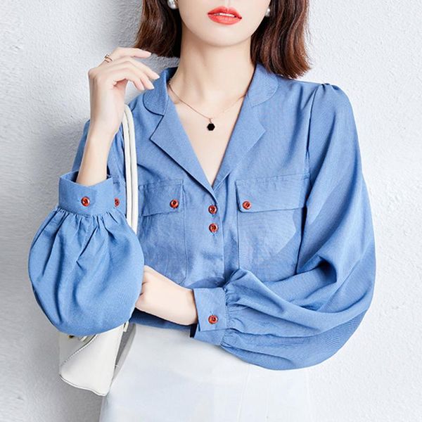 korean version japanese blouse spring the new fashion temperament commute pocket lapel lantern sleeve coat, White
korean version japanese blouse spring the new fashion temperament commute pocket lapel lantern sleeve coat, White