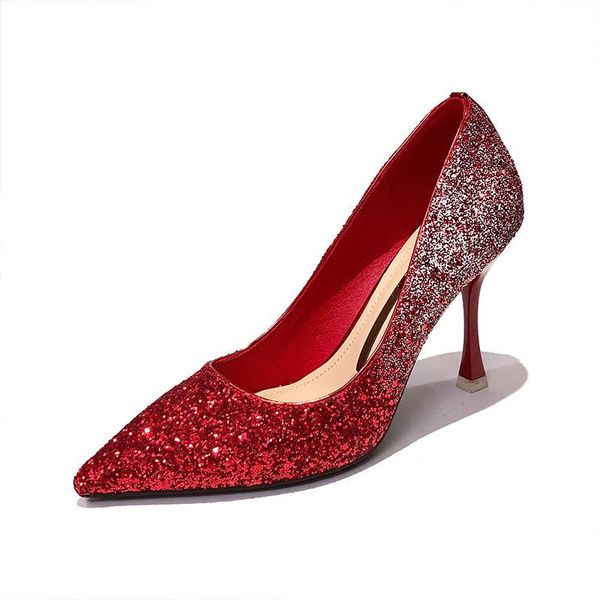 2021 new wedding shoes women's shallow heel elegant fashion point toe high heels women's banquet shoes fashion princess 39, Black
2021 new wedding shoes women's shallow heel elegant fashion point toe high heels women's banquet shoes fashion princess 39, Black