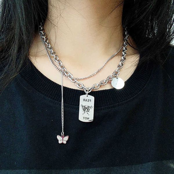 butterfly necklace titanium steel female clavicle chain korean double layer hip hop neck chain pendant does not fade sweater chain, Silver
butterfly necklace titanium steel female clavicle chain korean double layer hip hop neck chain pendant does not fade sweater chain, Silver