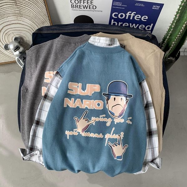 autumn and winter fashion brand ins sleeveless knitwear vest men hip hop personality couple fashion wear cantilevered sweater, Black
autumn and winter fashion brand ins sleeveless knitwear vest men hip hop personality couple fashion wear cantilevered sweater, Black