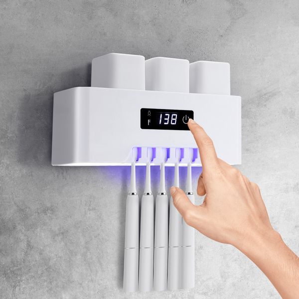 smart disinfection toothbrush holder household bathroom wall-mounted toothbrush shelf ultraviolet sterilization storage perfections
smart disinfection toothbrush holder household bathroom wall-mounted toothbrush shelf ultraviolet sterilization storage perfections