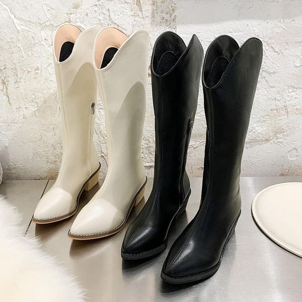 boots ins women knee high cowboy leather fetish zipper knight white platform wedges booties lady low 5cm heels shoes, Black
boots ins women knee high cowboy leather fetish zipper knight white platform wedges booties lady low 5cm heels shoes, Black