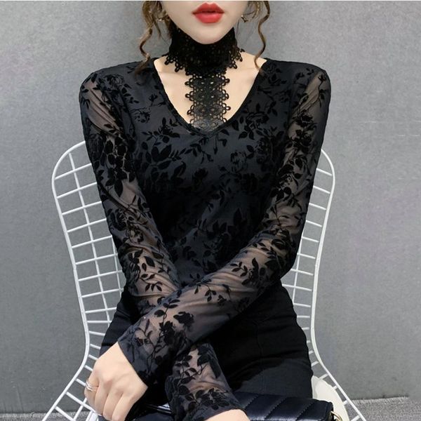 women's t-shirt 2021 autumn women fashion hollow out lace shirt long sleeve black mesh plus size female colothing, White
women's t-shirt 2021 autumn women fashion hollow out lace shirt long sleeve black mesh plus size female colothing, White