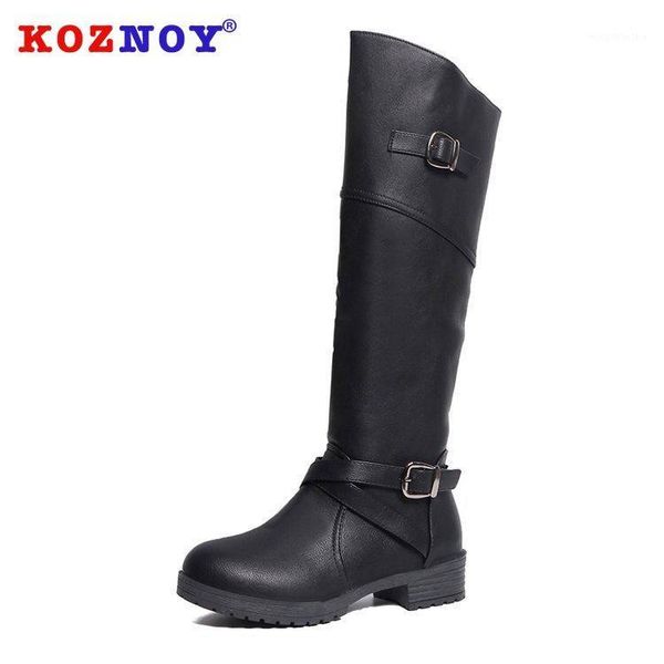 boots koznoy knight winter flat bottom drop round toe thick heel buckle drum fashion breathable solid knee high boots1, Black
boots koznoy knight winter flat bottom drop round toe thick heel buckle drum fashion breathable solid knee high boots1, Black